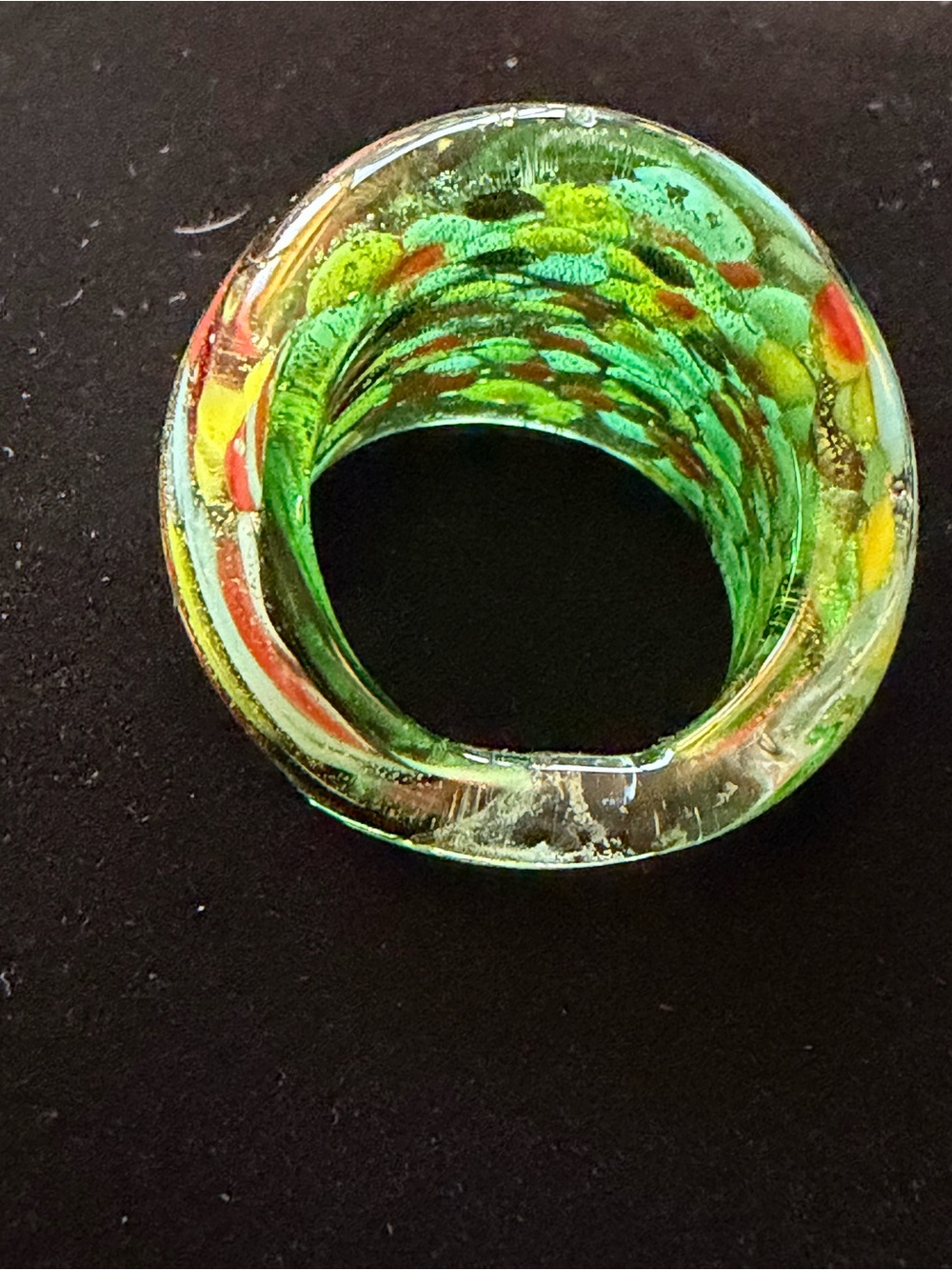 Handcrafted Multicolor Glass ring - Picture 3 of 3